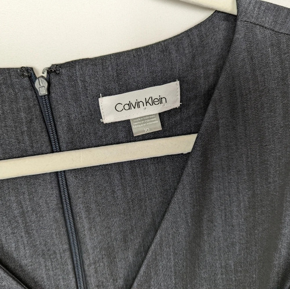 Calvin Klein sz 10 V Neck Sleeveless Wide Leg Jumpsuit One-Piece Career Modern - Picture 8 of 10